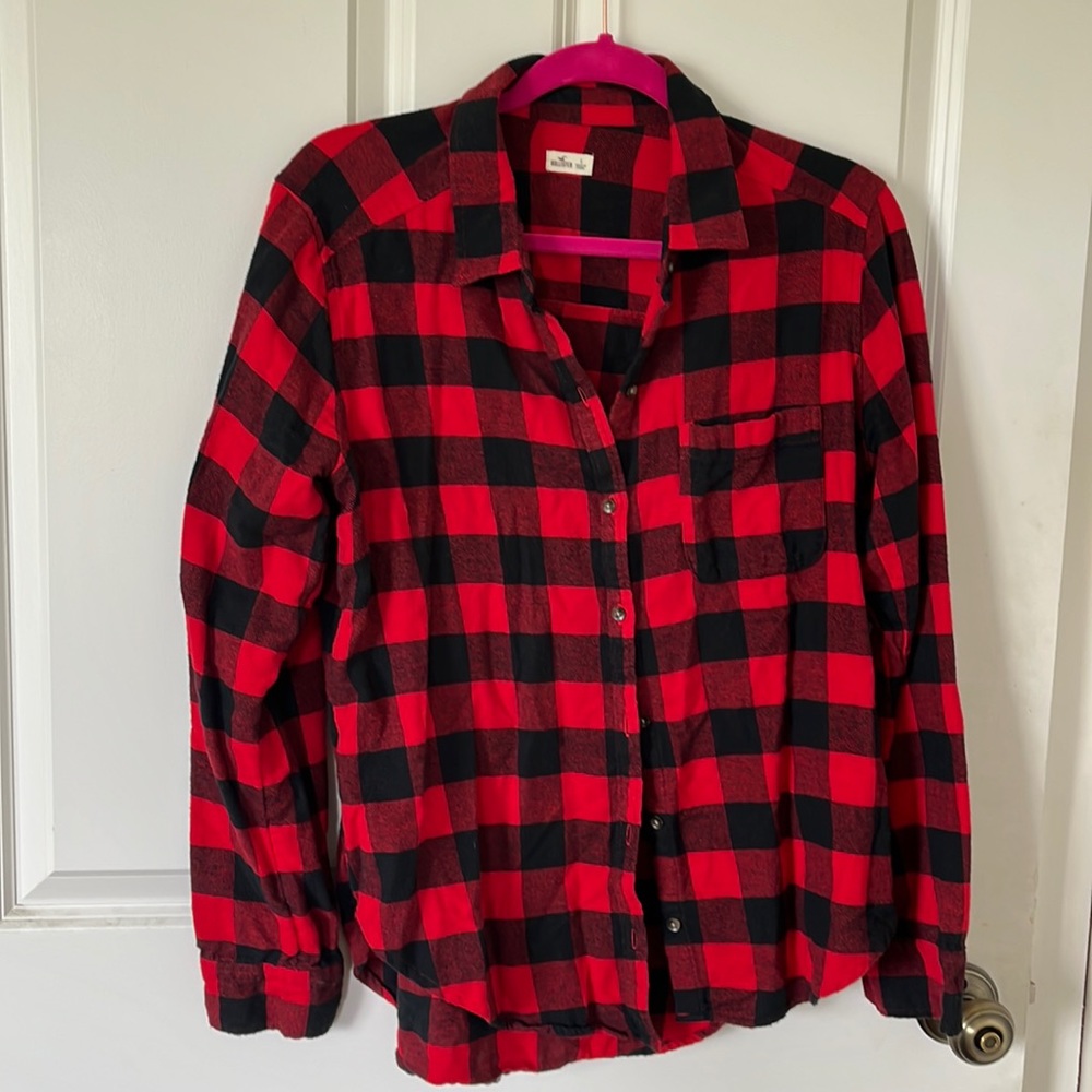 Hollister flannel buffalo print button up large
